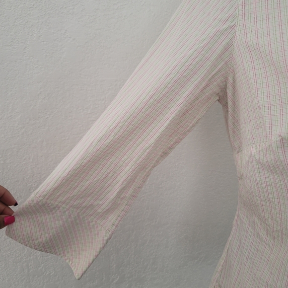 Lilly Pulitzer Colorful Pinstripe Button Up Blouse, Size 6 - Picture 9 of 13